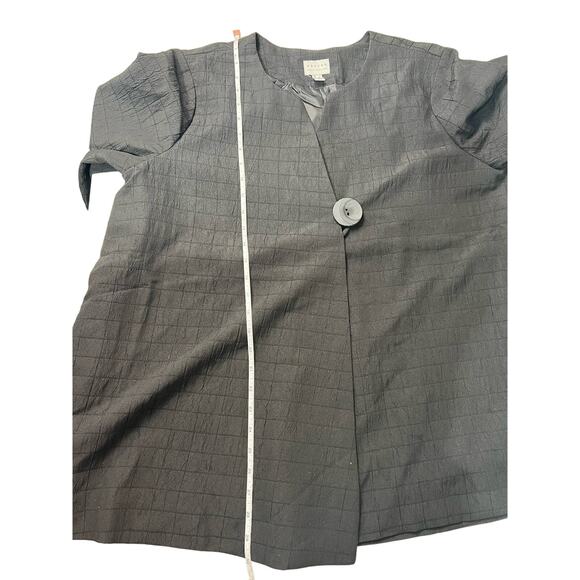 QVC Susan Graver Regular Textured Woven Swing Jacket NWOT BLACK SIZE L - Picture 8 of 8